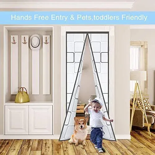 Insulated Door Curtain Magnetic Thermal Door Cover Screen Door Self-Closing P...