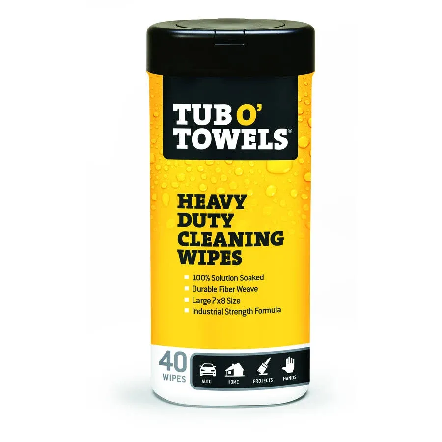 Tub O Towels Cleaning Wipes, Heavy Duty - 40 wipes