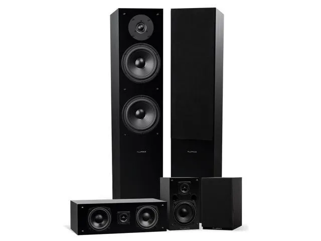 Fluance SXHTB-BK High Definition Surround Sound Home Theater 5.0 Channel Speaker System Including