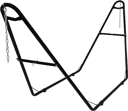 Sunnydaze Universal 2-Person Hammock Stand Only - 550-Pound Capacity - Heavy-Duty Hammock Stand for Outside - Fits 9 to 14 Foot Hammocks - Black