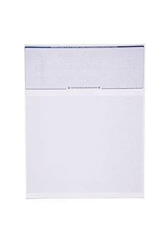 CheckOMatic Computer Check Paper - 100 Pack - Top Blank Stock Checks - Security Features & Laser Printer Compatible - Blue Marble