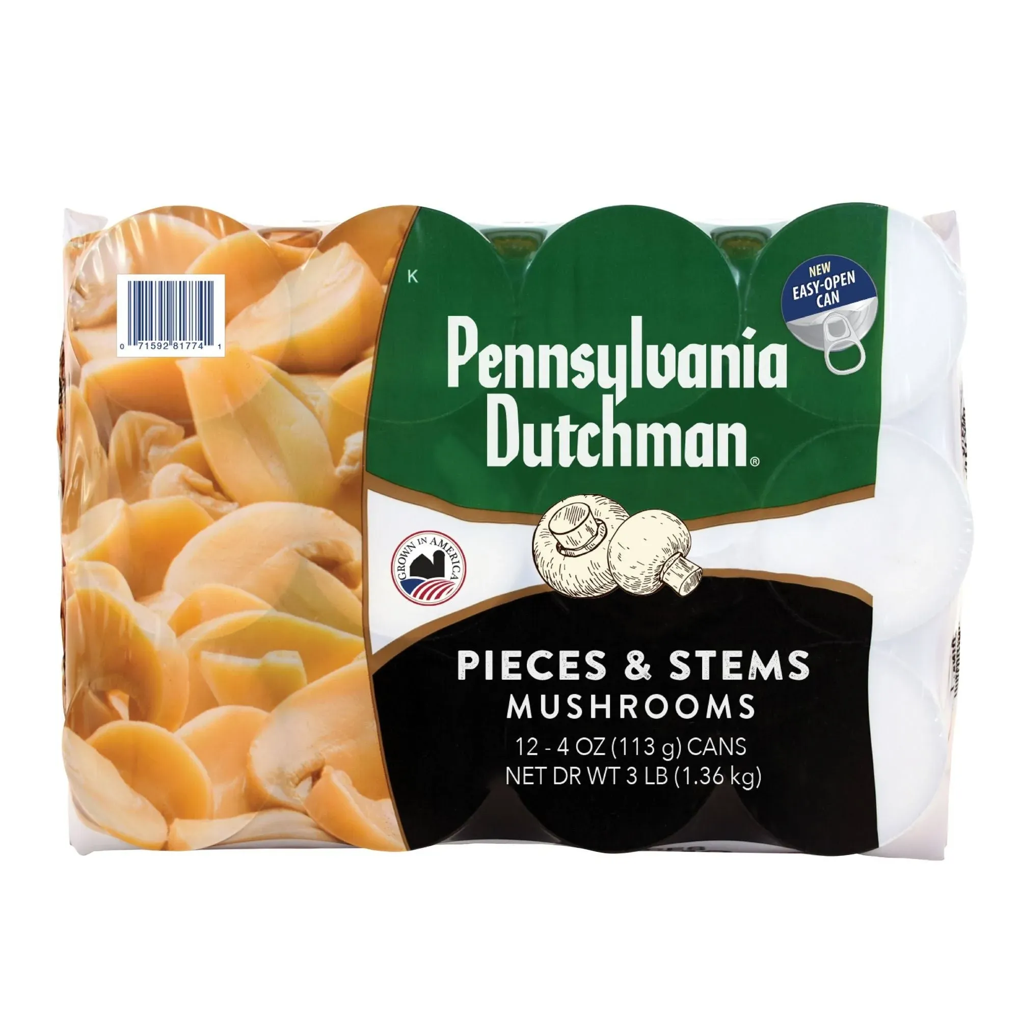 Pennsylvania Dutchman Mushrooms, Pieces & Stems - 8 oz