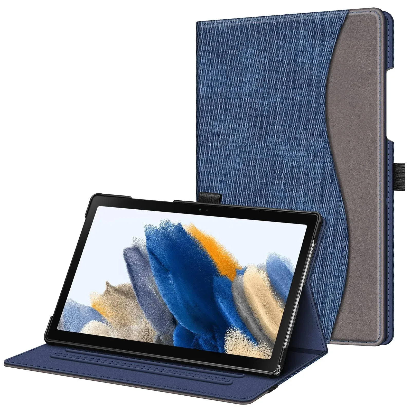 Fintie Case for Samsung Galaxy Tab A8 10.5 inch Tablet 2022, Model SM-X200/X205/X207, Multi-Angle Viewing Stand Cover Auto Wake/Sleep with Pocket, Denim Indigo