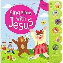 Sing Along with Jesus - Christian Sound Books for Toddlers 1-3 | Baptism Gifts for Boys and Girls | 6 Bible Songs and Illustrations | Children Interactive Baby Books | Religious Musical Toys for Kids