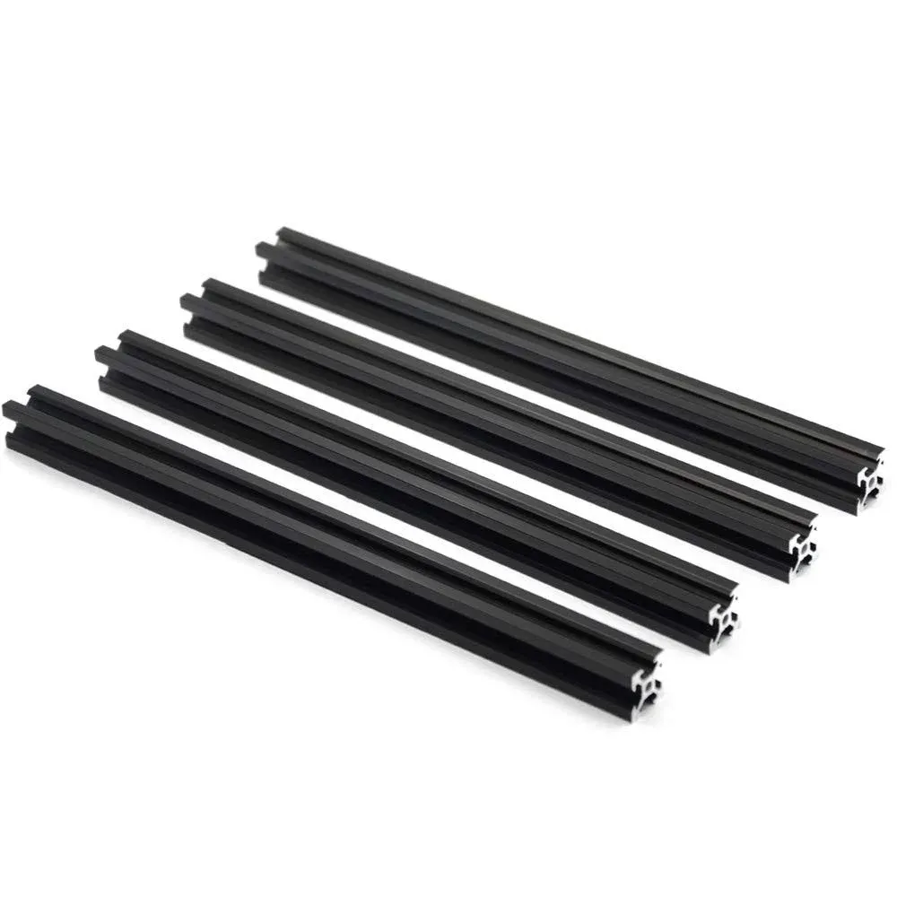 Iverntech 4PCS 700mm 2020 V Slot Aluminum Extrusion 27.56 inches Black Aluminum Profile European Standard Anodized Linear Rail for DIY 3D Printer and CNC Machines