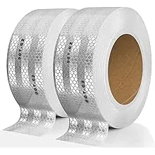 SEVEN SPARTA 2 Inch x 200 Feet Silver DOT-C2 Reflective Tape Adhesive Safety Conspicuity Outdoor Reflector Tape (200FT)