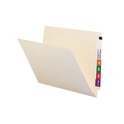 Smead Manila Reinforced End-Tab Folders, Straight Cut, Letter Size - 100 pack