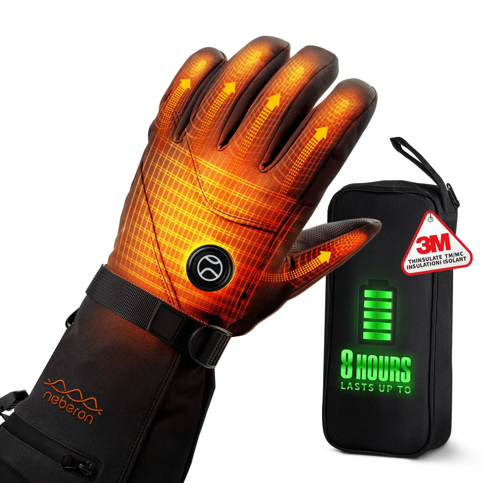 Heated Gloves for Men Women, Rechargeable Battery Electric Heating Gloves, 8H Lasting Warmth Winter Gloves with Palm2Tip Technology, Perfect for Skiing Snowboarding Motorcycle Cycling…