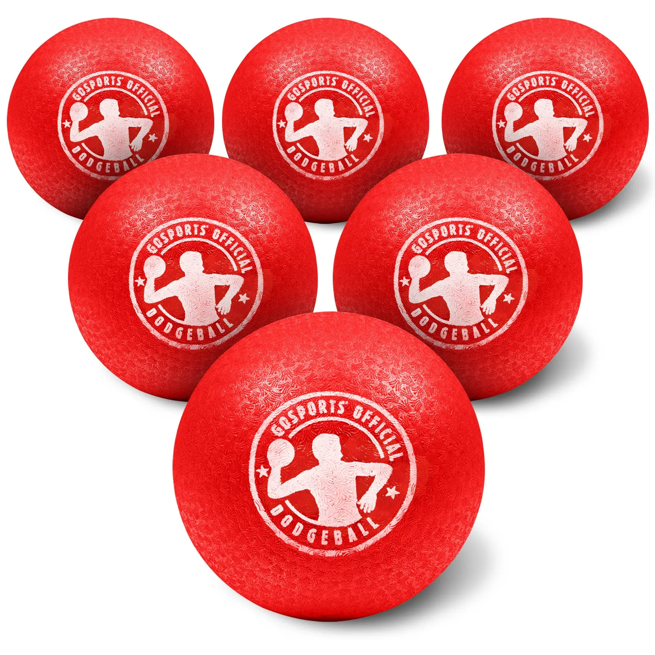 Gosports dodgeball balls - 6 pack air touch no-sting balls - includes ball pump & mesh bag - red