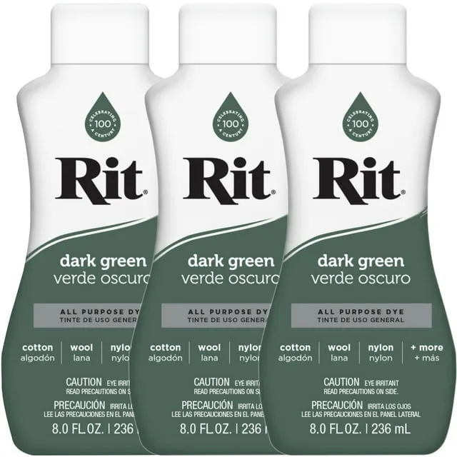 Rit Dye Liquid 8oz-Dark Green -Multipack Of 3