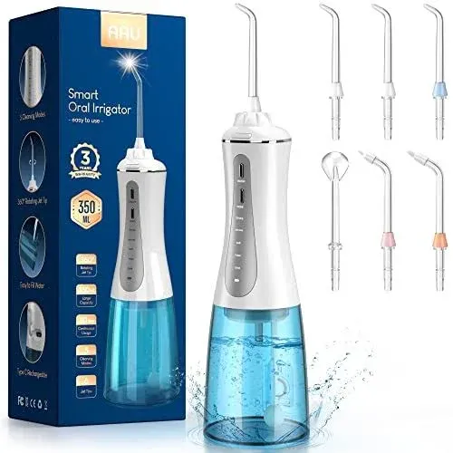 Aau Cordless Water Dental Flosser for Teeth - Portable and Rechargeable 350ml ...