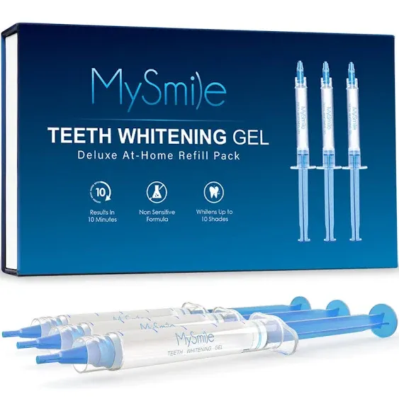 MySmile Teeth Whitening Kit with LED Light, 10 Min Non-Sensitive Fast Teeth Whitener with 3 Carbamide Peroxide Teeth Whitening Gel, Helps to Remove Stains from Coffee, Smoking, Wines, Soda, Food