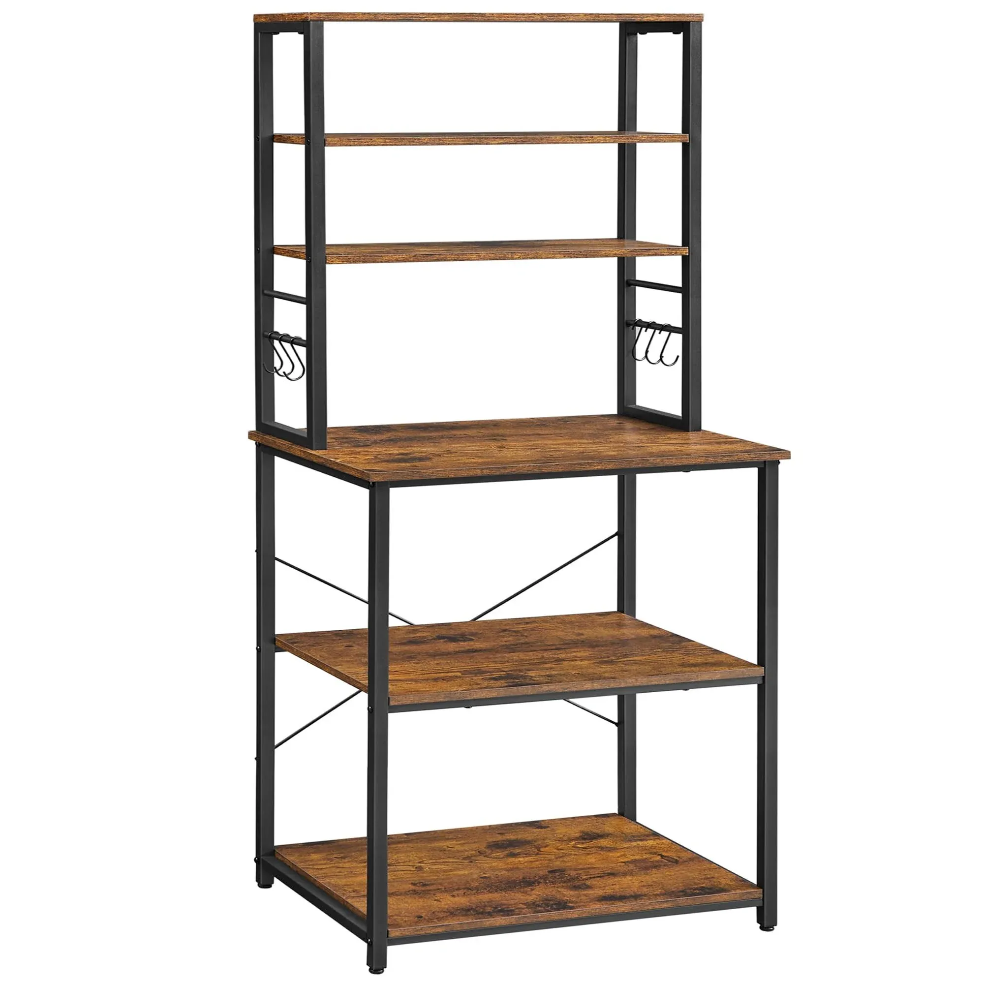 VASAGLE Coffee Bar with 6-Tier Shelves 15.7 x 23.6 x 65.7 Inches