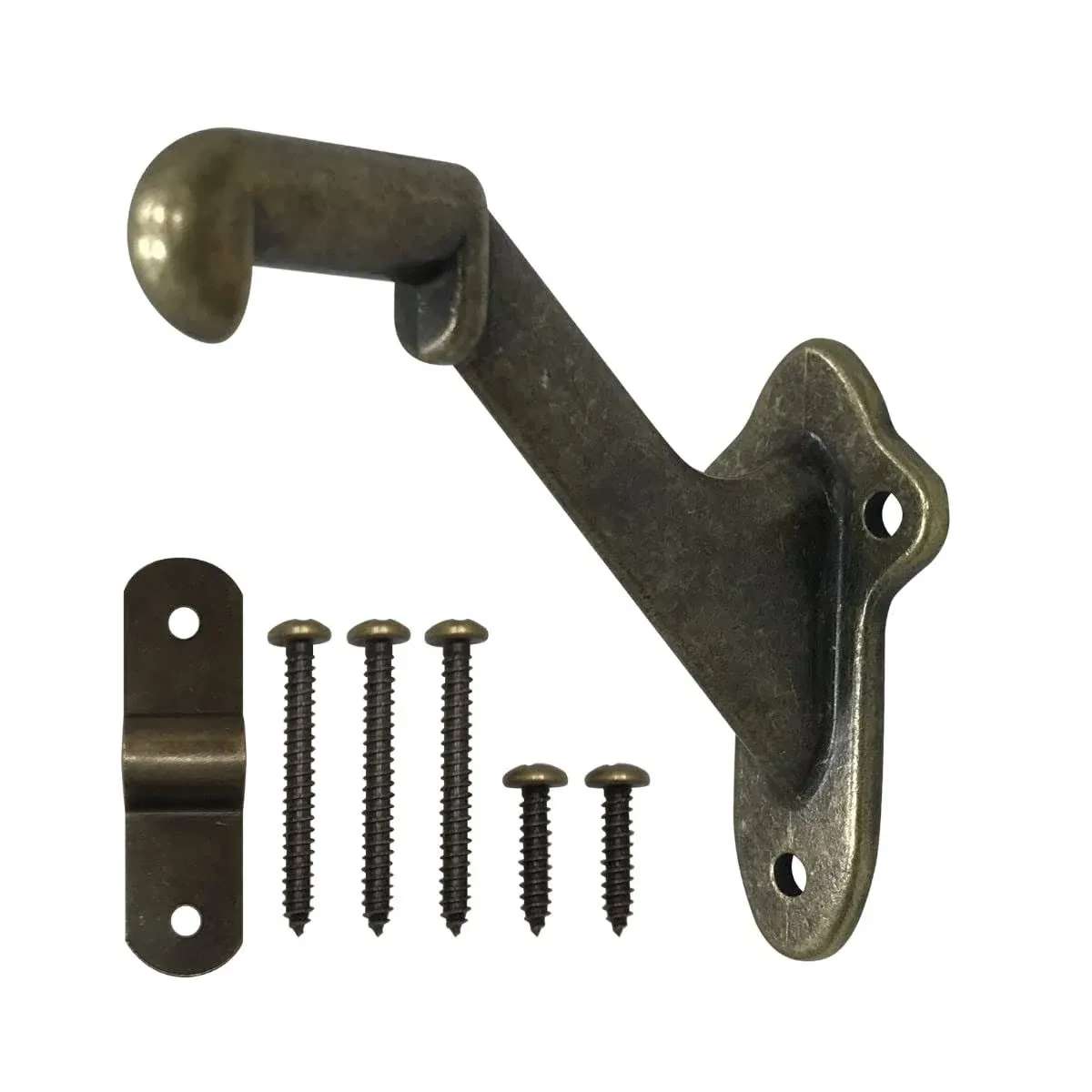 HOWTOOL Hardware Handrail Bracket Stair Wall Mounted Antique Brass, 3 Pack | HOWTOOL