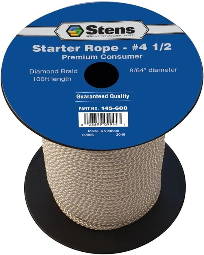 Diamond Braid Starter Rope Diameter 9/64", Length 100\' For Chain Saws