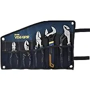 IRWIN VISE-GRIP Pliers Set with Tool Wrap, 5-Piece (2078708), Blue