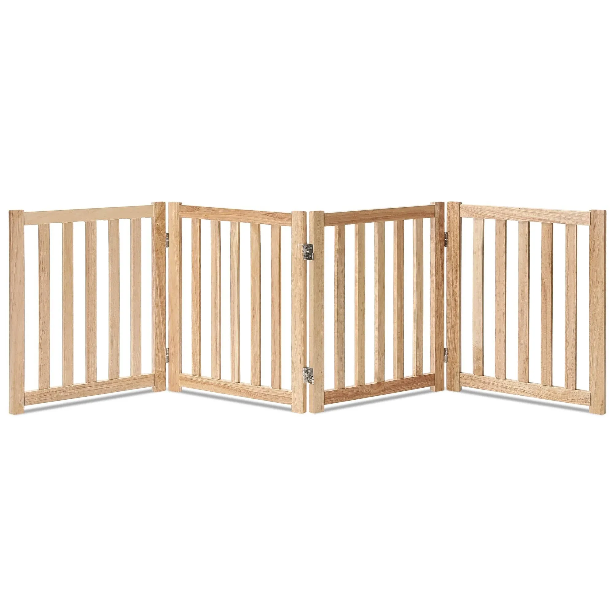 LZRS Solid Hardwood Freestanding Pet Gate,Wooden Dog Gates for Doorways,Nature Wood Dog Gates for The House,Dog Gate for Stairs,Freestanding Indoor