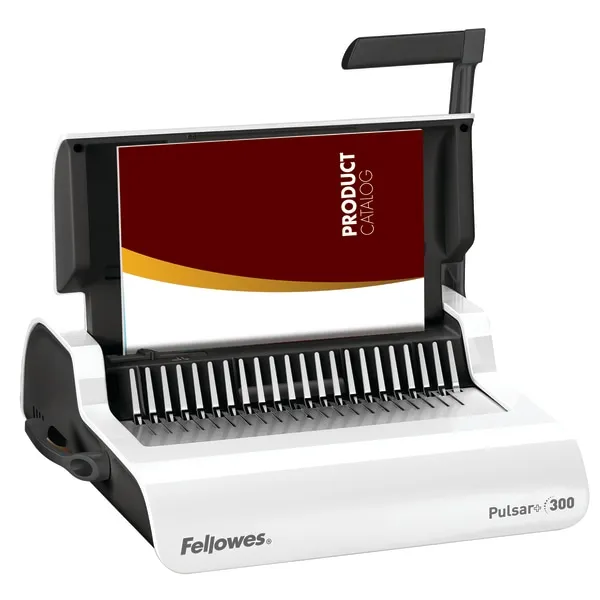 Fellowes Pulsar+ 300 Manual Comb Binding Machine - Manual - Combbind - 300 Sheets Bind - 18 Punch - Letter - 5.1" X 18.1" X 15.4" - White (5006801)