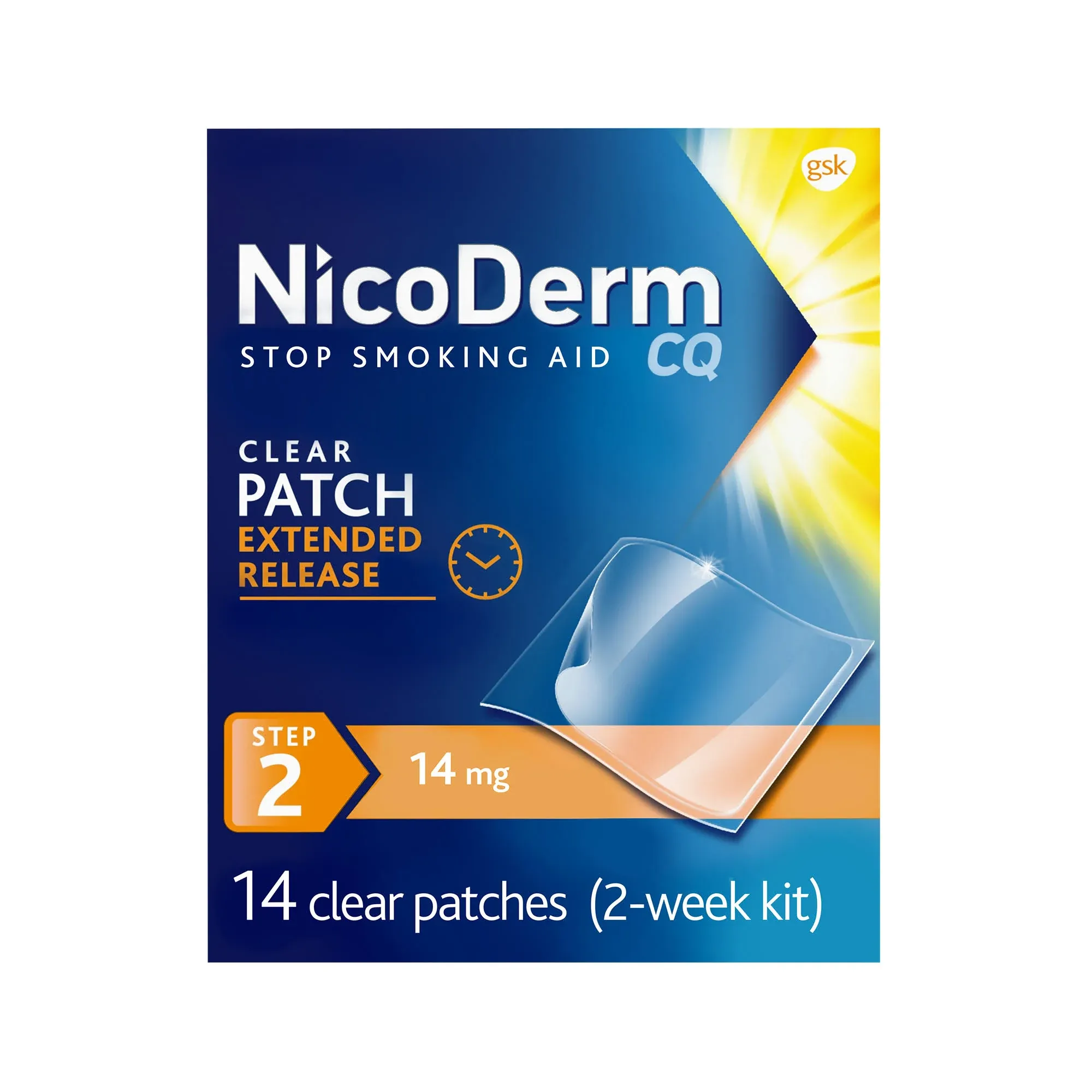 Glaxo Smith Kline Stop Smoking Aid Nicoderm CQ 14 mg Strength Transdermal Patch, 1/BX