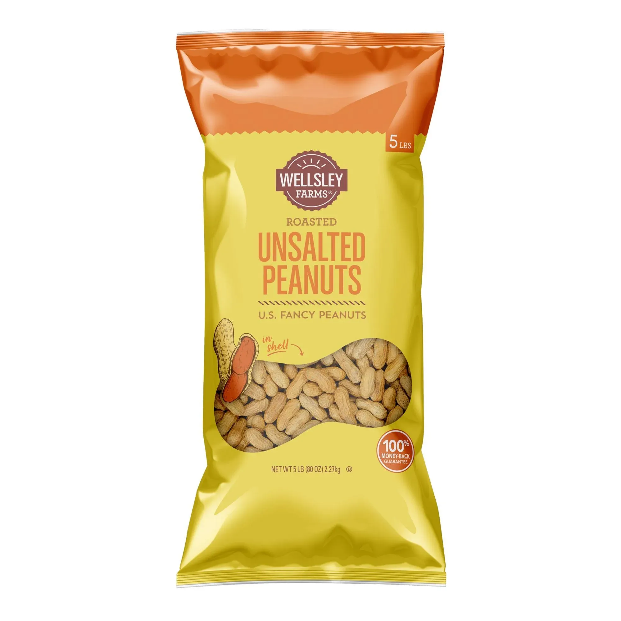 Wellsley Farms Unsalted & Roasted In-Shell Peanuts