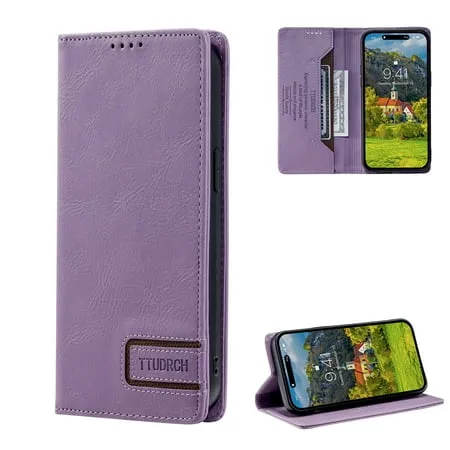 Dteck for Samsung Galaxy A34 5G Case Wallet with RFID Blocking Credit Card Holder Premium PU Leather Magnetic Flip Folio Shockproof Protective Cover for Women Men Purple