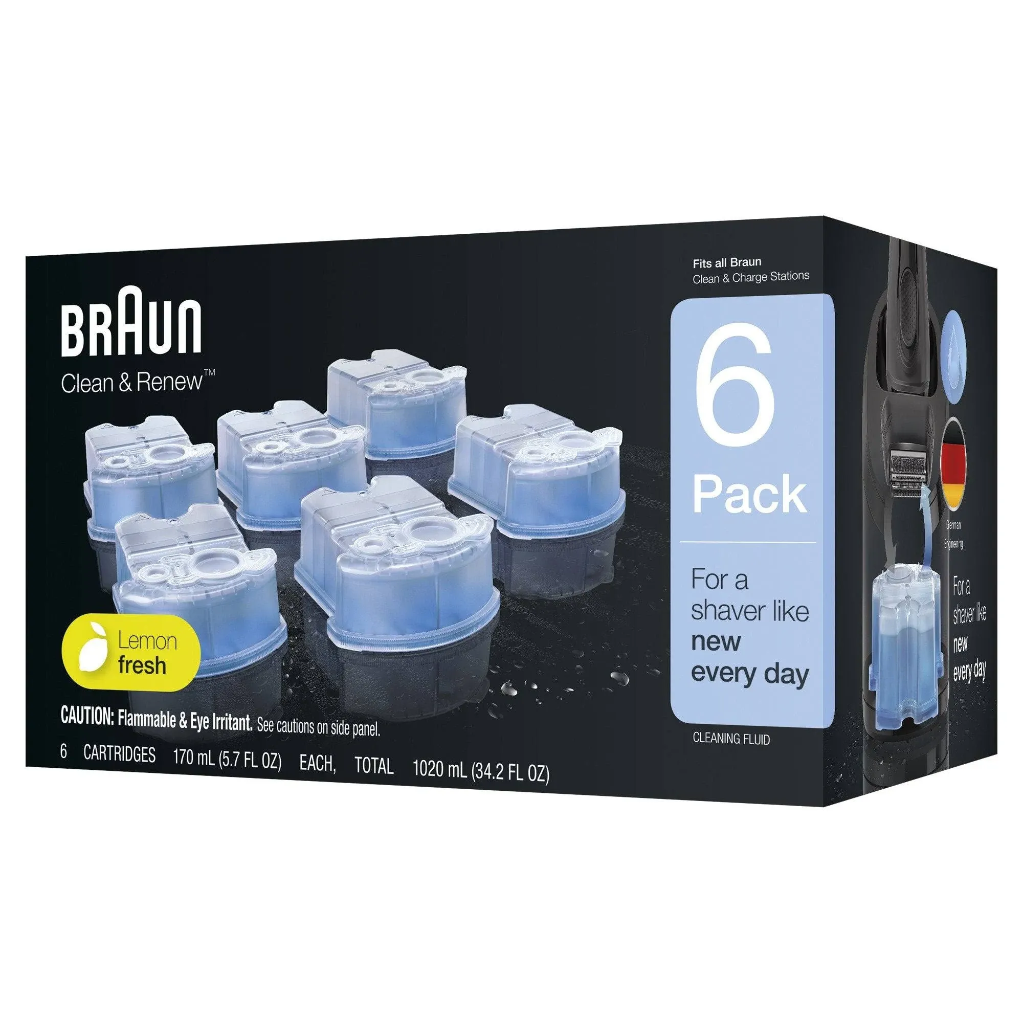 Braun Clean & Renew Refill Cartridges, 6 Pack