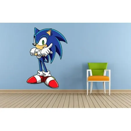 Sonic The Hedgehog Game Cartoon Character Decors Wall Sticker Art Design Decal for Girls Boys Kids Room Bedroom Nursery Kindergarten House Home Decor Stickers Wall Art Vinyl Decoration (20x12 inch)