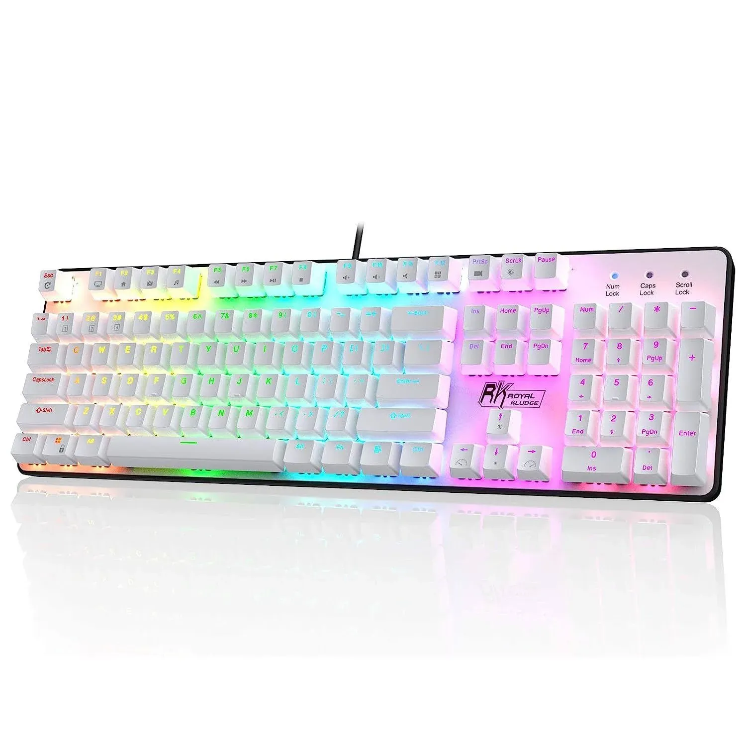 RK ROYAL KLUDGE RK920 Full Size Mechanical Keyboard, Rainbow Backlit Gaming Keyb