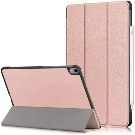 Epicgadget Trifold Case for iPad Air 5 (5th Gen, 2022) / iPad Air 4 10.9 Inch (4th Generation, 2020) - Slim Lightweight Protective Shell with Auto Sleep/Wake Trifold Stand Cover Case (Rose Gold)