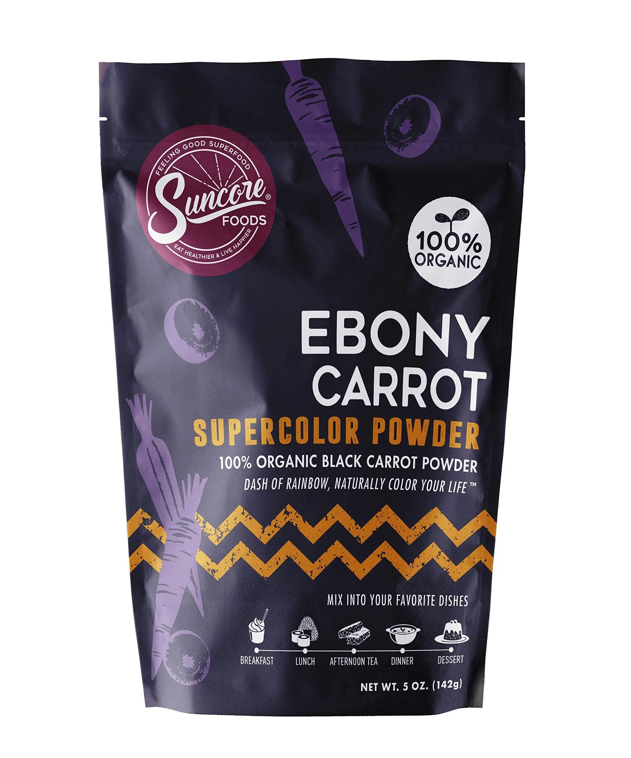 Suncore Foods Ebony Carrot Supercolor Powder, Purple Food Coloring Powder, Gluten ...