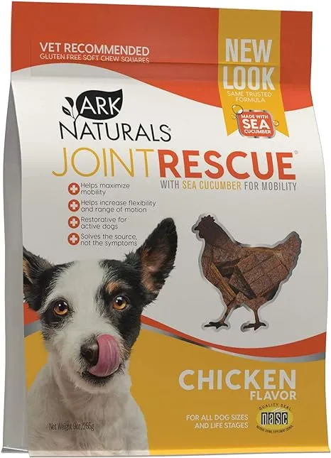 Ark Naturals Sea Mobility Joint Rescue Dog Treats, Lamb Flavor, Joint Supplement with Glucosamine & Chondroitin, 1 Pack