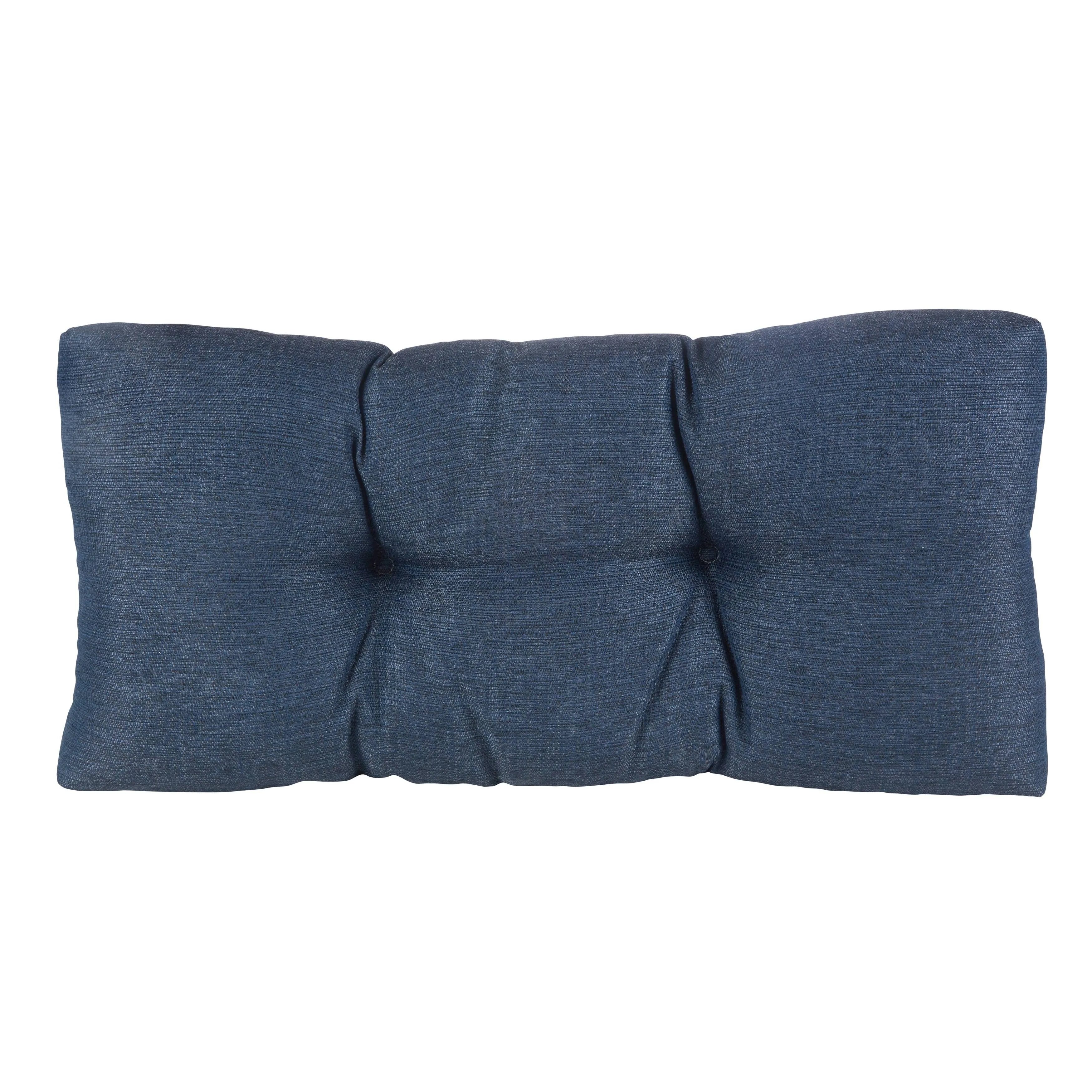 Klear Vu The Gripper Non-Slip Tufted Omega Universal Bench Cushion, 30" x 14 x 3" Indigo