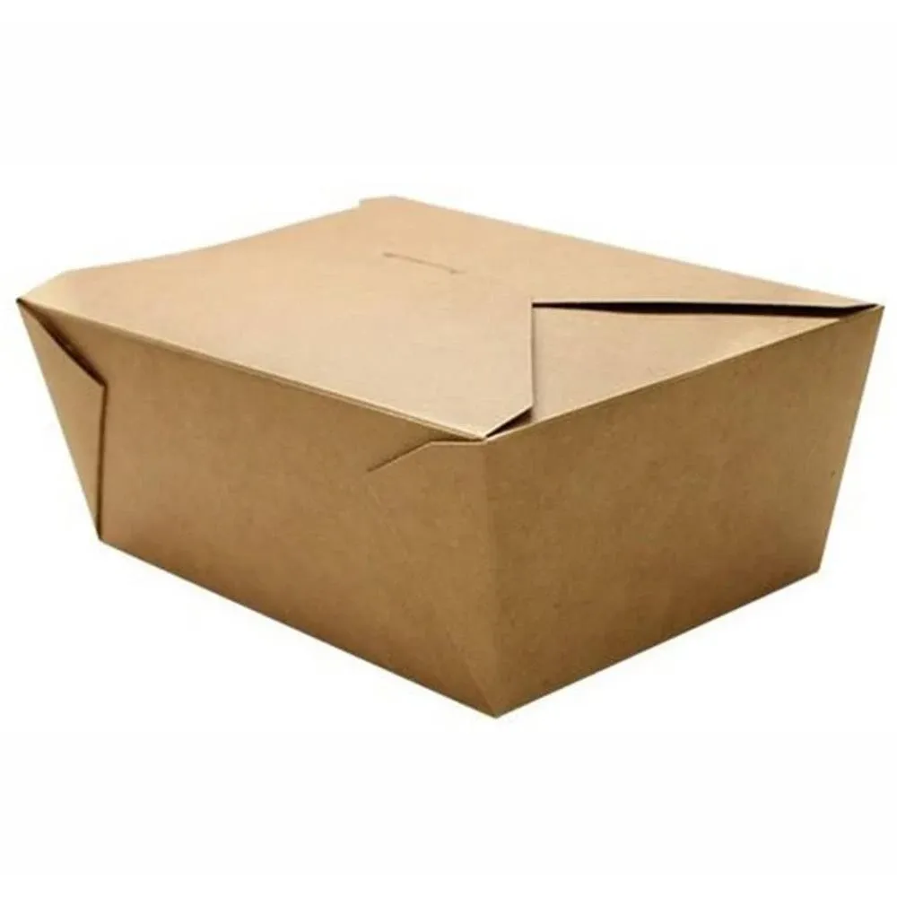 Karat 110 fl oz Fold-To-Go Box #4, Kraft - 160 Pcs