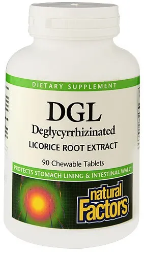 Natural Factors, DGL, Deglycyrrhizinated Licorice Root Extract, 90 Chewable Tablets