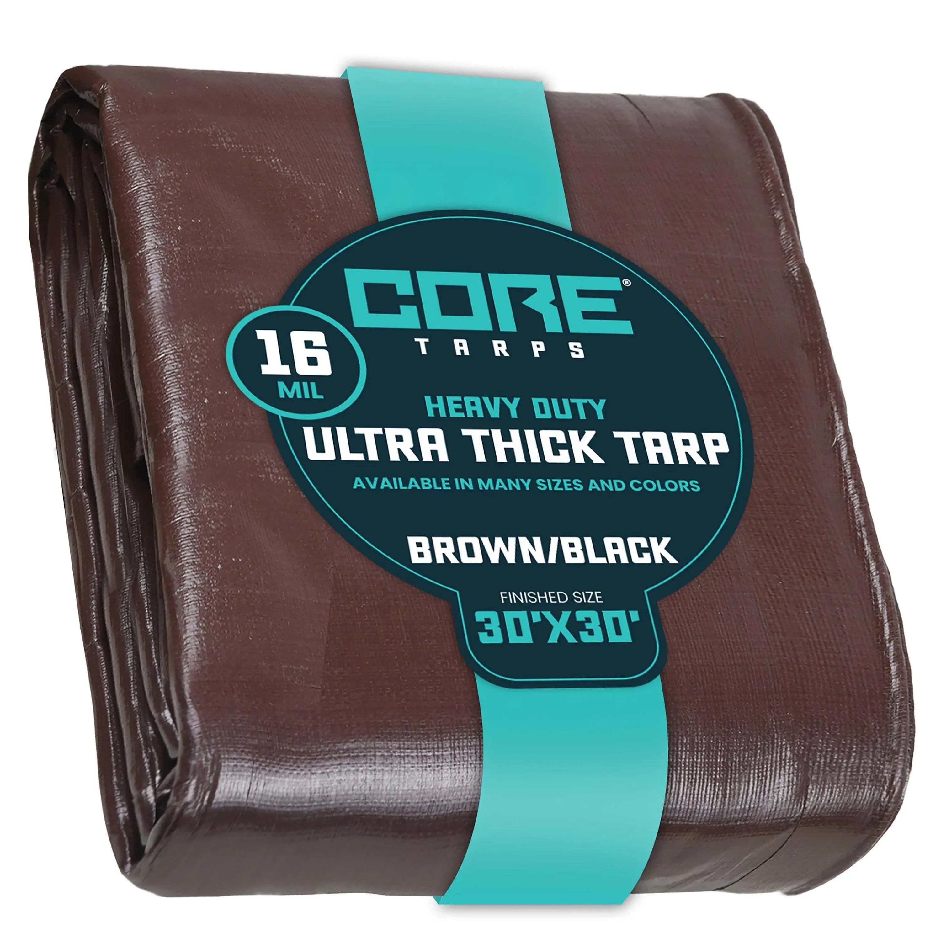 Core Tarps 30 ft. x 50 ft. Tarp, 16 mil, Green/Black