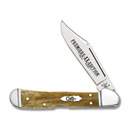 Case WR XX Pocket Knife Smooth Antique Bone Mini Copperlock Item #58186 - (61749L SS) - Length Closed: 3 5/8 Inches