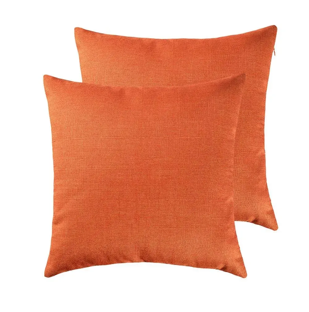 RainRoad Orange Decorative Throw Pillow Cover for Sofa Couch Bedroom Car Cott...