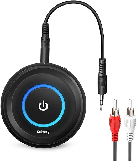 Golvery Bluetooth 5.3 Transmitter and Receiver, 2 in 1 Wireless Bluetooth AUX Adapter for TV/PC/CD/MP3/PS4/Home Theater/Speaker w/ 3.5mm AUX and RCA Jack, Low Latency Audio, 2 Devices Pairing