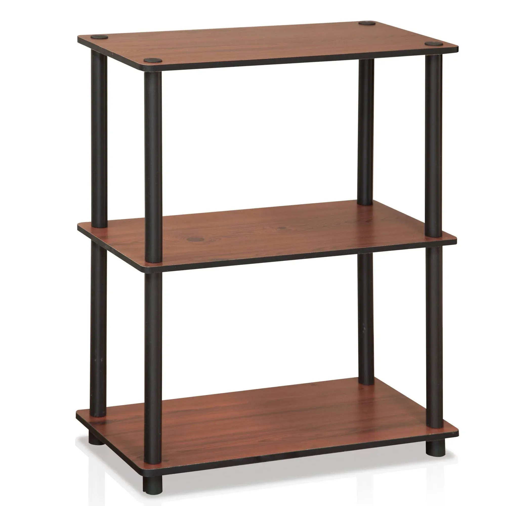 Furinno Turn-N-Tube 3-Tier Compact Multipurpose Shelf Display Rack, Dark Cherry