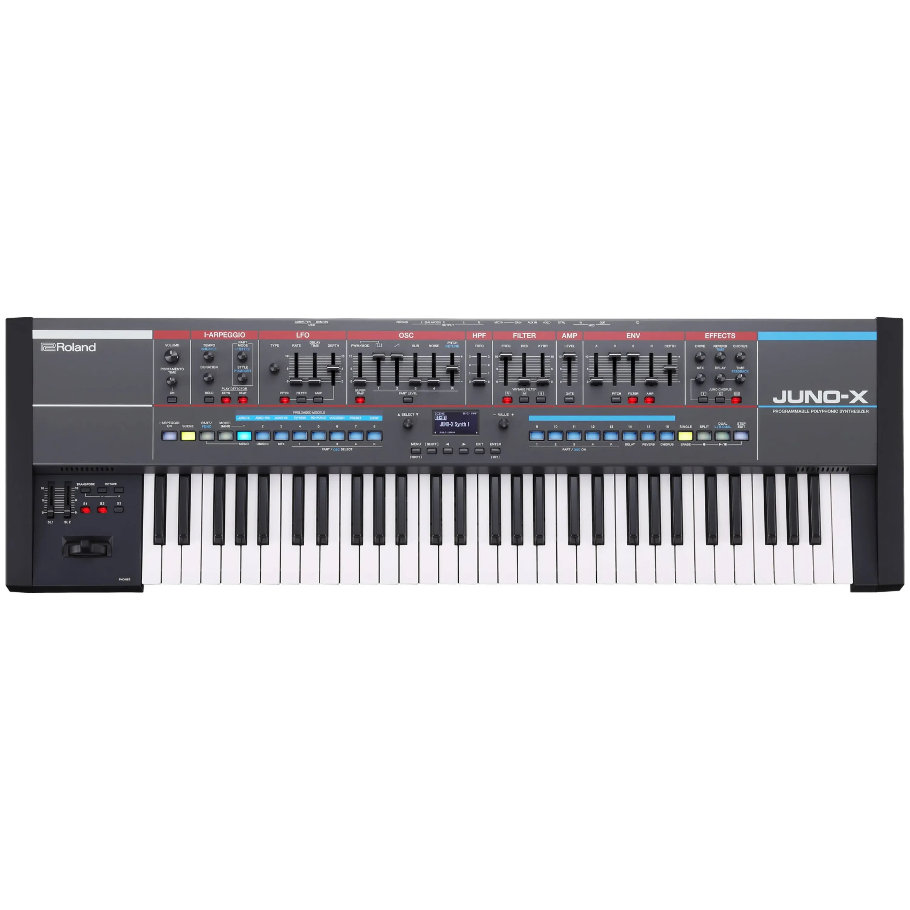 Roland JUNO-X Sintetizador 61 Teclas procesador ZEN-Core