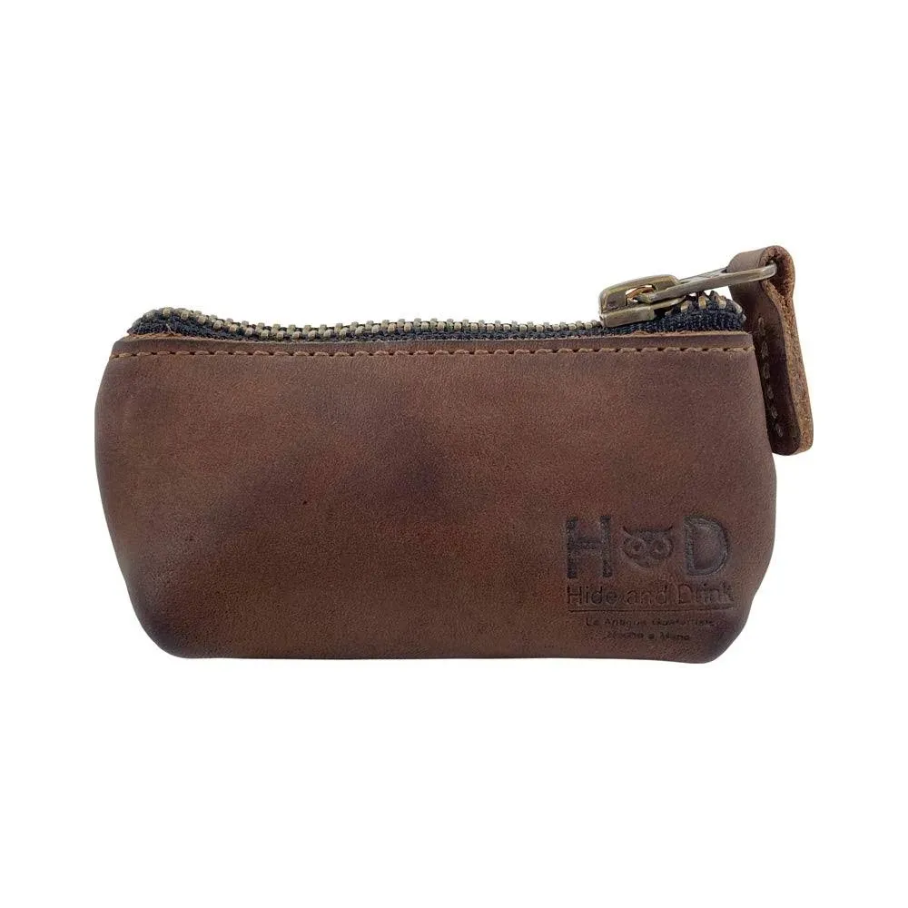 Key Holder Zippered Pouch Bourbon Brown