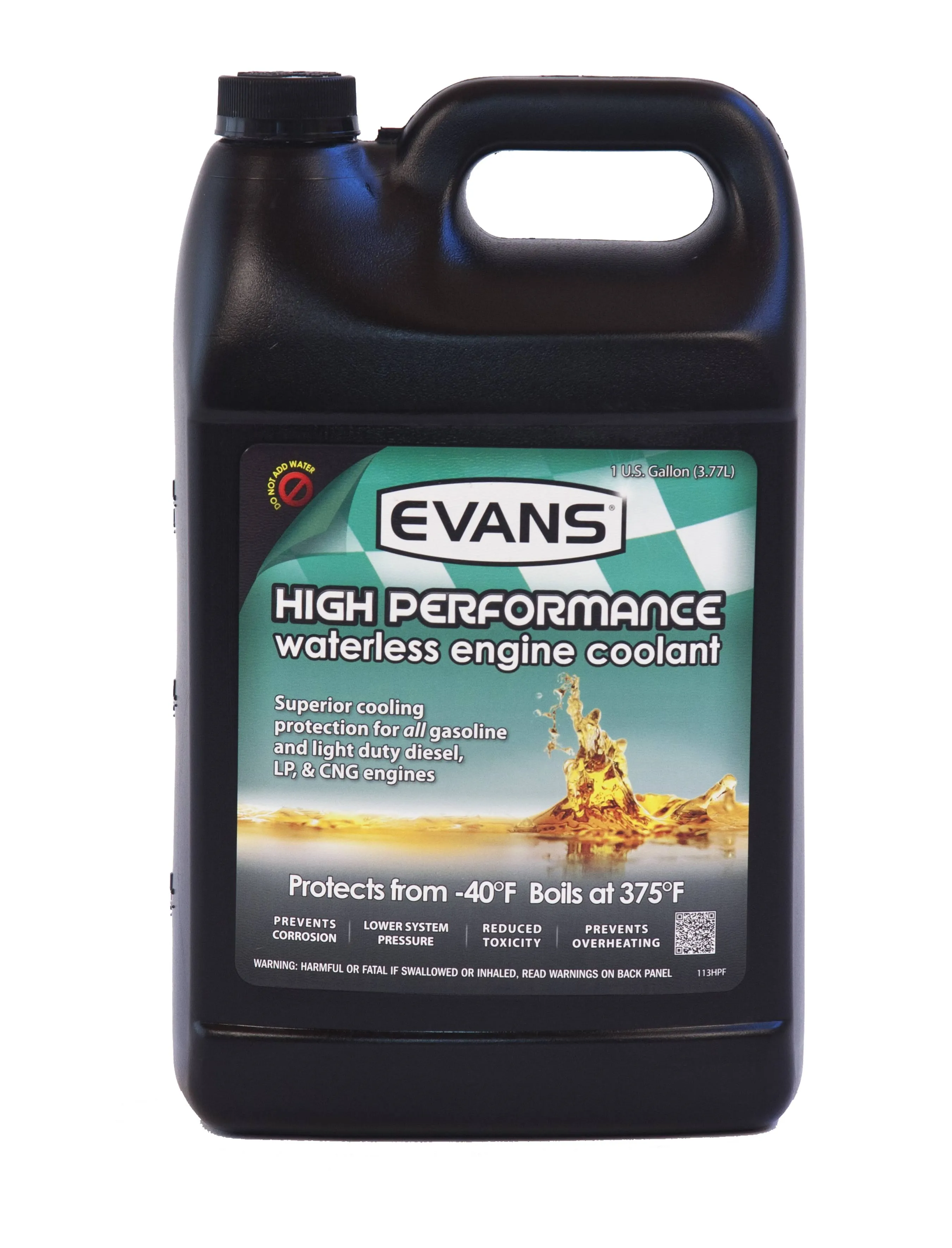 Evans High Performance Waterless Coolant EC53001 with Warning Sticker