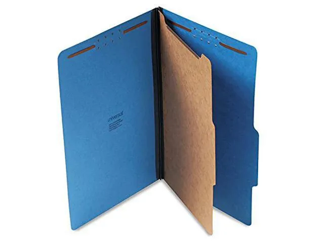 Universal UNV10311 Pressboard Classification Folders, Legal, Six-Section, Cobalt Blue (10/Box)Universal UNV10311 Pressboard Classification Fol…