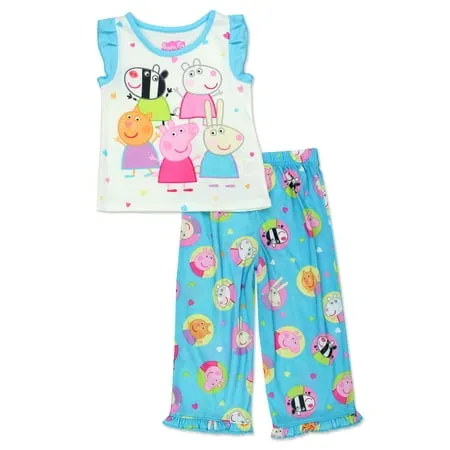 Peppa Pig Girls Toddler Soft Polyester Pajamas, 3 Piece - Pink, Size, 2 Piece Fleece, Size 3T