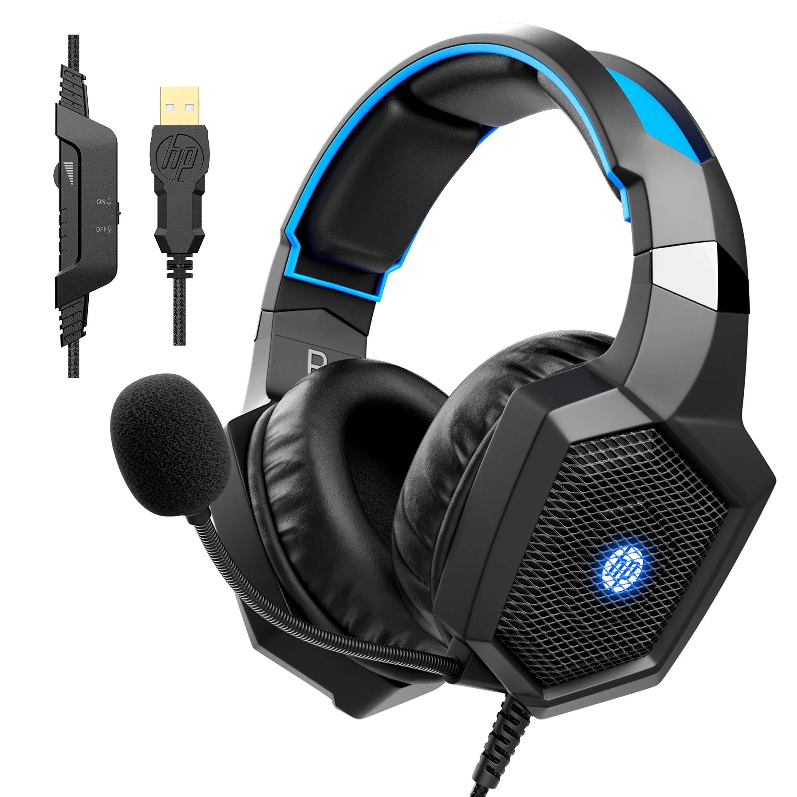 HP Stereo Gaming Headset Over Ear Headphones 7.1 Surround Sound with Mic