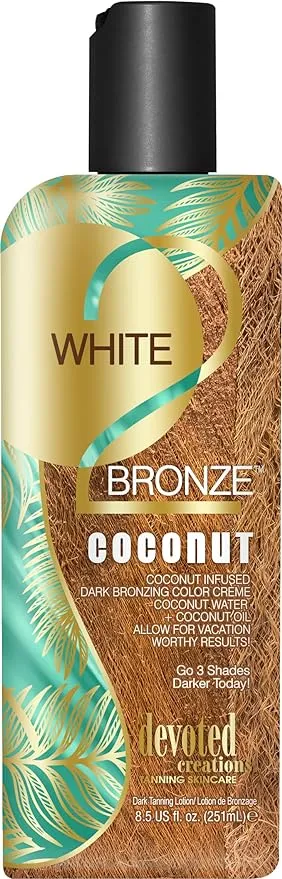 Devoted Creations White 2 Bronze Coconut Dark Bronzing Tanning Lotion