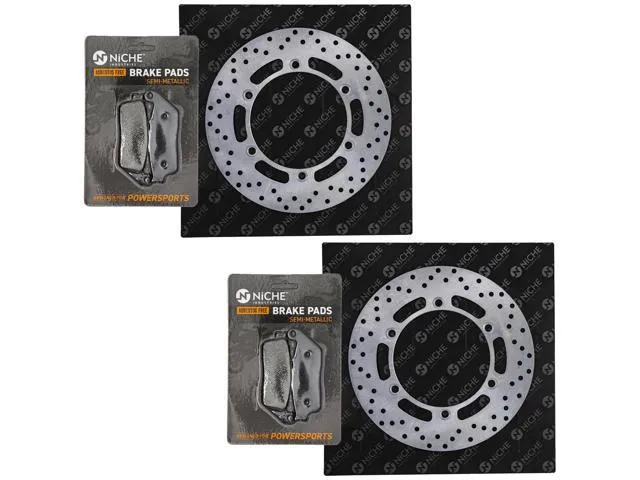 NICHE Front Brake Rotor Pad Semi Metallic Kit For Honda PC800 06455-MJE-D02 45105-ML7-405 06455-MJE-D01 43351-MM5-010