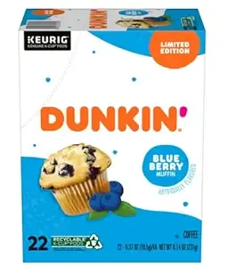 Dunkin' Coffee, Blue Berry Muffin, K-Cup Pods - 22 pack, 0.37 oz pods