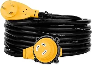 Camco Power Grip Extension Cord 30 Amp 90M/90F Locking Adapter 25 ft.