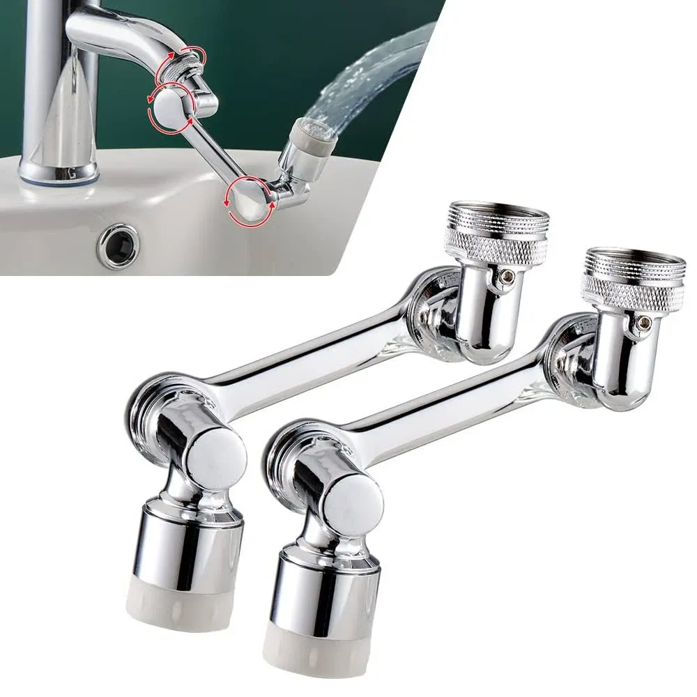 Universal 1080° Rotating Faucet Extender 2 PACK Swivel Rbotic Arm Swivel Extensi